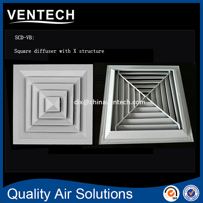 VAV system central air conditioning square ceiling air vent diffuser