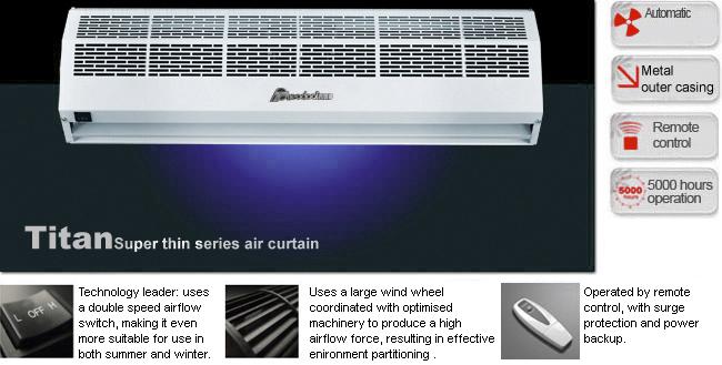 Titan 1 Series Compact Air Curtain or Air door By Super Thin Design