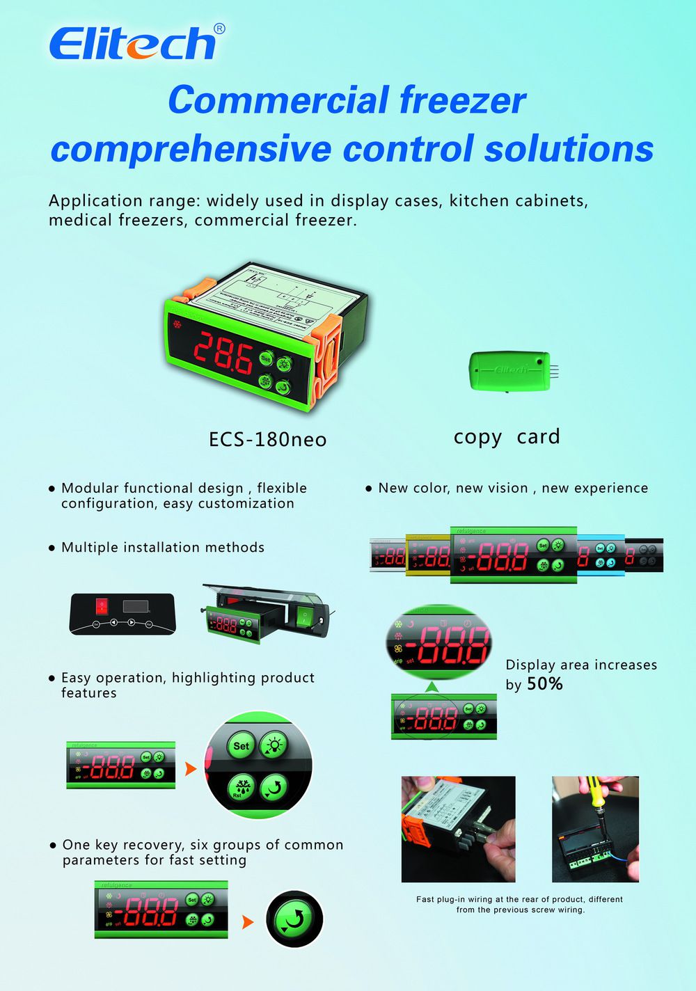 Adjustable Temperature Controller Elitech Kibnt ECS 180