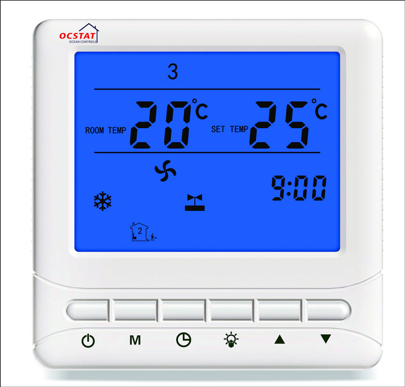 Wire Non Programmable Room Thermostat underfloor system Digital Fan