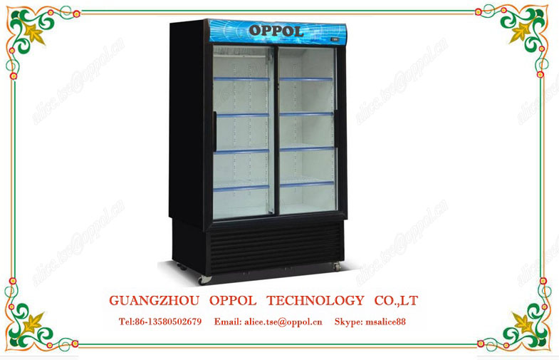 OP-304 Retail Store Beer Drink Cooler Digital Display Temperature and Humidity Freezer For