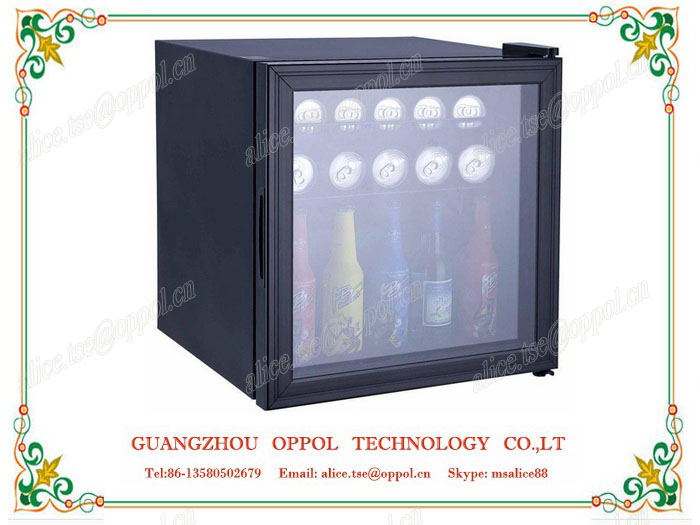 OP-614 Low Temperature Single Glass Door Portable Mini Hotel Fridge