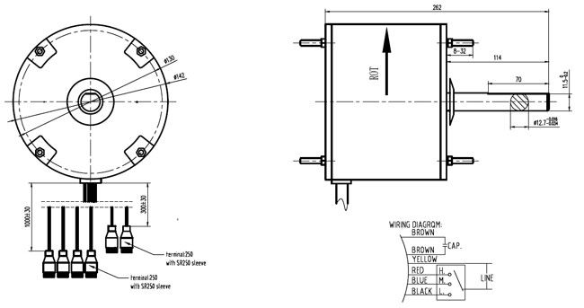 4 Wire Condenser Fan Motor Variable Speed , HVAC Condenser Motor